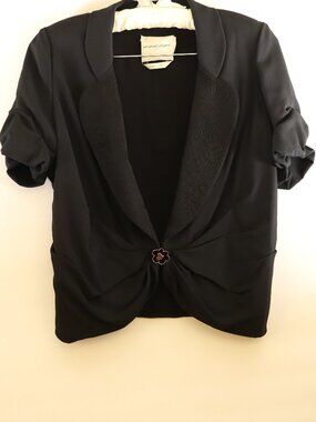 Emanual Ungaro Paris black crepe dress jacket, US size 36.